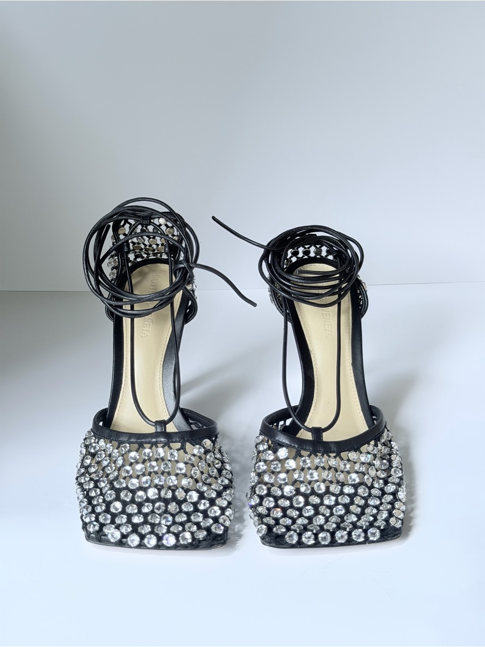Bottega Veneta Sparkle Stretch Heels - Picture 3 of 9